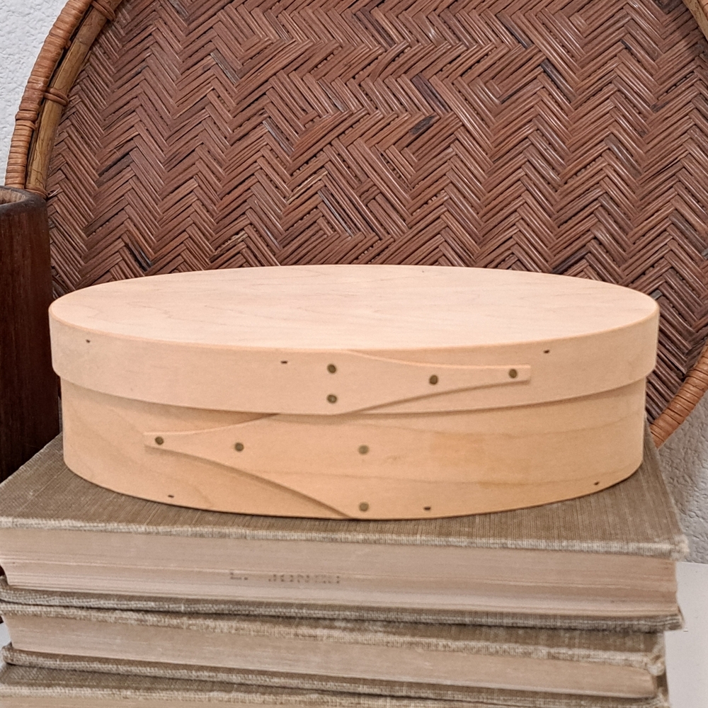 Shaker Oval Finger Joint Wood Pantry Box